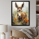 Grey Donkey flower Meadow - Donkey Home Decor Art