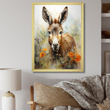 Grey Donkey flower Meadow - Donkey Home Decor Art