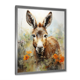 Grey Donkey flower Meadow - Donkey Home Decor Art