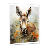 Grey Donkey flower Meadow - Donkey Home Decor Art