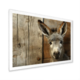 Wood Charming donkey portrait - Donkey Canvas Wall Art