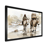Vintage Donkey journey in the desert - Donkey Canvas Wall Art