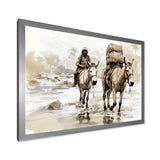 Vintage Donkey journey in the desert - Donkey Canvas Wall Art