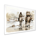 Vintage Donkey journey in the desert - Donkey Canvas Wall Art