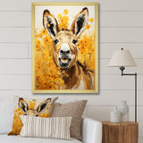 Yellow donkey Pastoral Portrait - Donkey Wall Decor