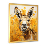 Yellow donkey Pastoral Portrait - Donkey Wall Decor