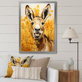 Yellow donkey Pastoral Portrait - Donkey Wall Decor