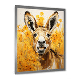 Yellow donkey Pastoral Portrait - Donkey Wall Decor