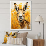 Yellow donkey Pastoral Portrait - Donkey Wall Decor