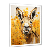 Yellow donkey Pastoral Portrait - Donkey Wall Decor