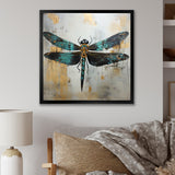 Green Dragonfly elegance - Dragonfly Bedroom Wall Art