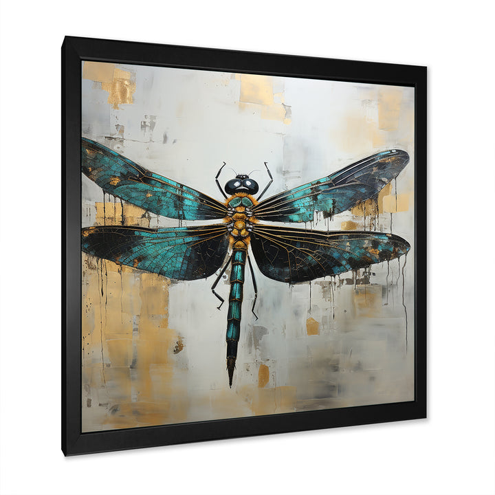 Green Dragonfly elegance - Dragonfly Bedroom Wall Art