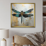 Green Dragonfly elegance - Dragonfly Bedroom Wall Art