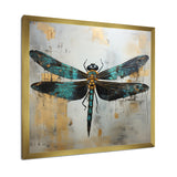 Green Dragonfly elegance - Dragonfly Bedroom Wall Art