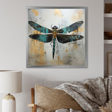Green Dragonfly elegance - Dragonfly Bedroom Wall Art