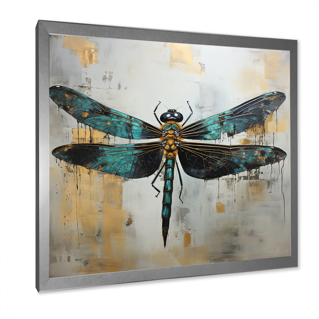 Green Dragonfly elegance - Dragonfly Bedroom Wall Art