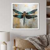 Green Dragonfly elegance - Dragonfly Bedroom Wall Art