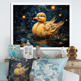Yellow duck starry night wonders - Duck Wall Decor