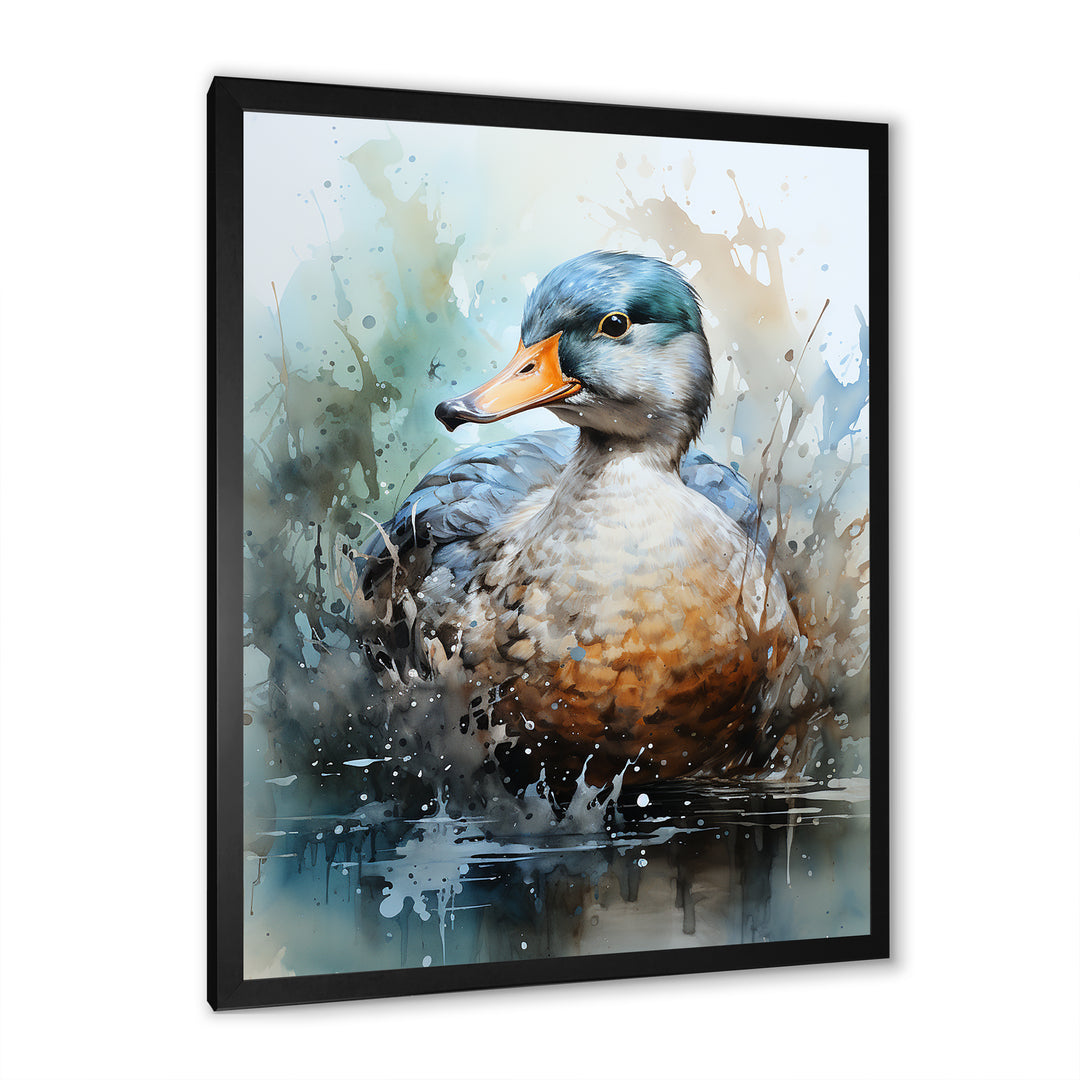 Blue duck by the lake - Duck Wall Art Prints