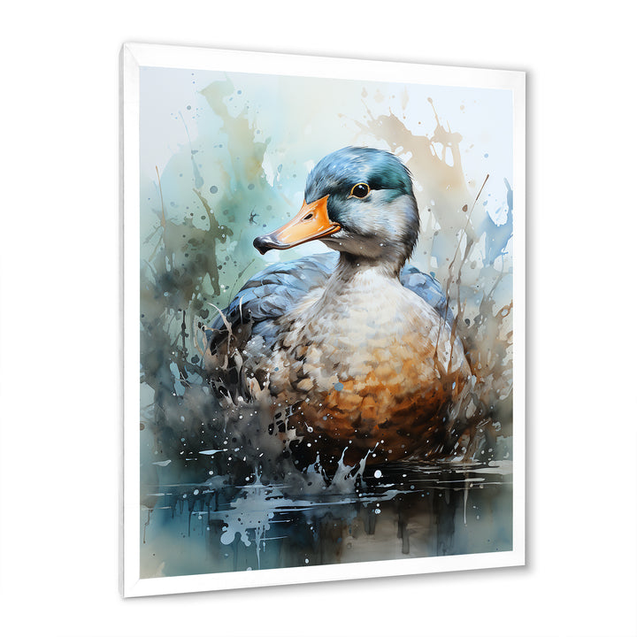 Blue duck by the lake - Duck Wall Art Prints