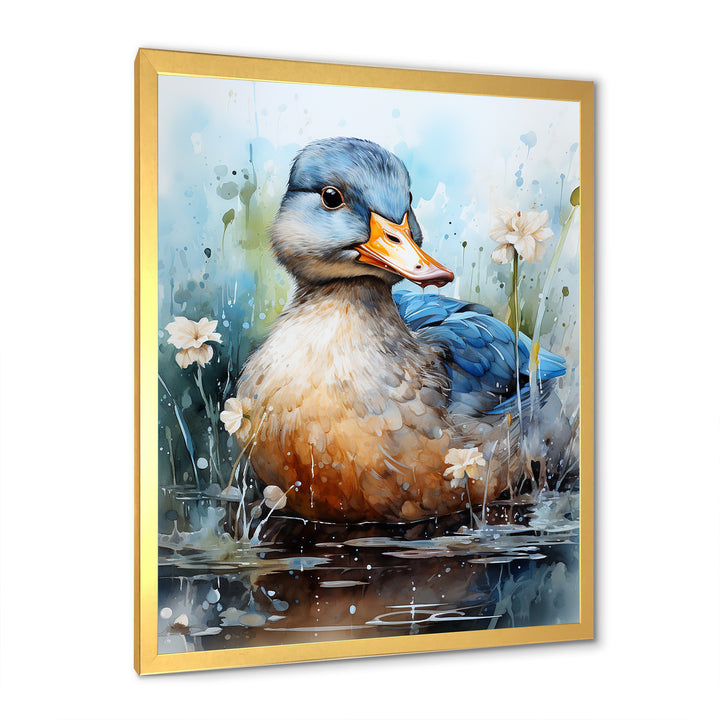 Blue Duck Aquarelle Avian - Duck Wall Art Prints