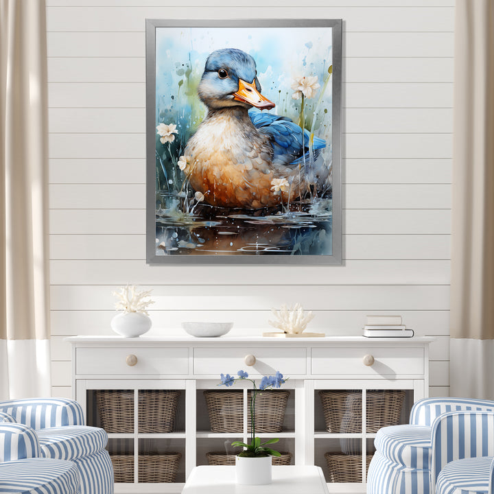 Blue Duck Aquarelle Avian - Duck Wall Art Prints