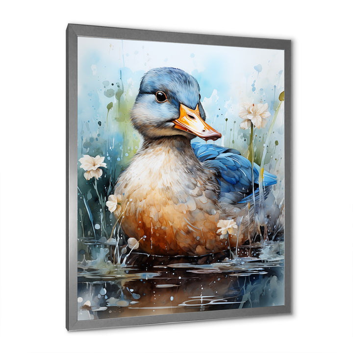 Blue Duck Aquarelle Avian - Duck Wall Art Prints