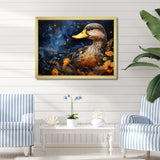 Baroque blue Duck elegance II - Animals Canvas Wall Art