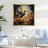 Duck Flight on floral Eclipse - Duck Canvas Wall Art