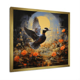 Duck Flight on floral Eclipse - Duck Canvas Wall Art