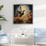 Duck Flight on floral Eclipse - Duck Canvas Wall Art