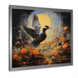 Duck Flight on floral Eclipse - Duck Canvas Wall Art