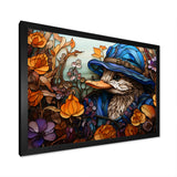 Blue and orange duck blooms Mosaic - Duck Canvas Wall Art