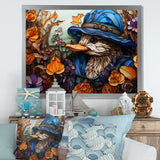 Blue and orange duck blooms Mosaic - Duck Canvas Wall Art