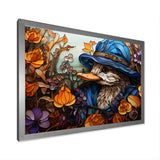 Blue and orange duck blooms Mosaic - Duck Canvas Wall Art
