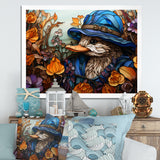 Blue and orange duck blooms Mosaic - Duck Canvas Wall Art