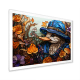 Blue and orange duck blooms Mosaic - Duck Canvas Wall Art