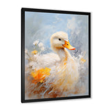 White and yellow Duck Feathered Elegance - White Duck Wall Art