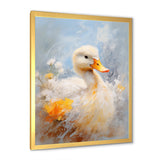 White and yellow Duck Feathered Elegance - White Duck Wall Art