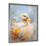 White and yellow Duck Feathered Elegance - White Duck Wall Art