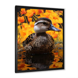 Brown and yellow baby duck at the lake - Duck Home Decor Art