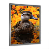 Brown and yellow baby duck at the lake - Duck Home Decor Art