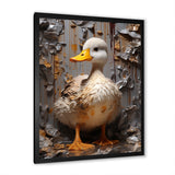 Grey and yellow duck Feathered Elegance - Duck Living Room Wall Art