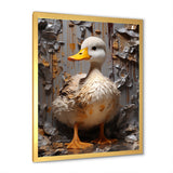 Grey and yellow duck Feathered Elegance - Duck Living Room Wall Art