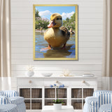 Yellow and green baby duck photo at the lake - Duck Bedroom Wall Art