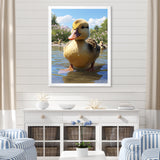 Yellow and green baby duck photo at the lake - Duck Bedroom Wall Art