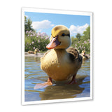 Yellow and green baby duck photo at the lake - Duck Bedroom Wall Art