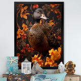 Brown and yellow duck Feathered Elegance - Duck Canvas Wall Art
