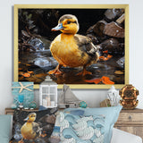 Yellow and black duck Feathered pond Elegance - Duck Wall Decor