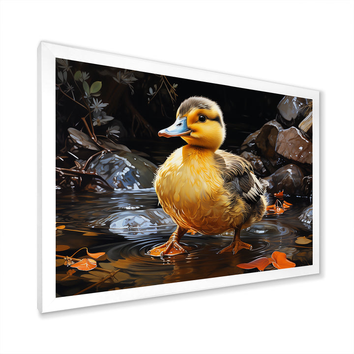 Yellow and black duck Feathered pond Elegance - Duck Wall Decor